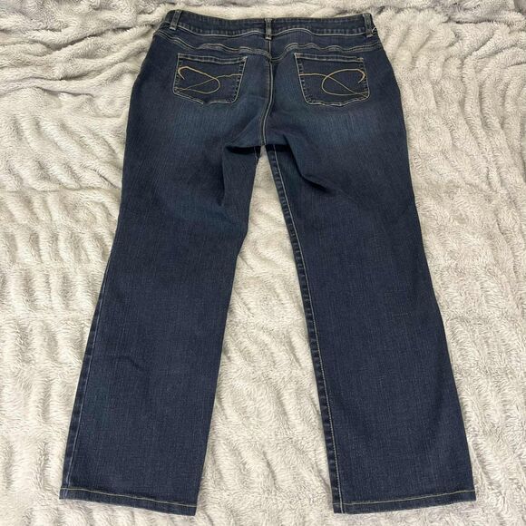 Chicos So Slimming Womens Jeans 2.5 Short Straight Leg Dark Wash Stretch Western - Picture 2 of 9